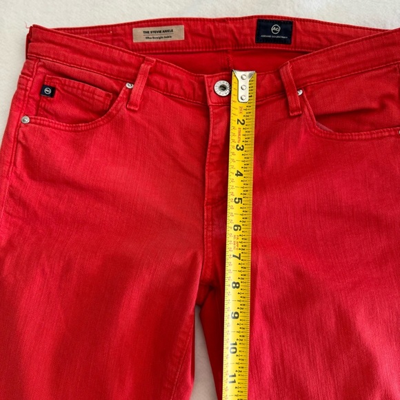 Adriano Goldschmied AG Red Slim Straight Ankle Jeans Size 28R - Picture 8 of 12